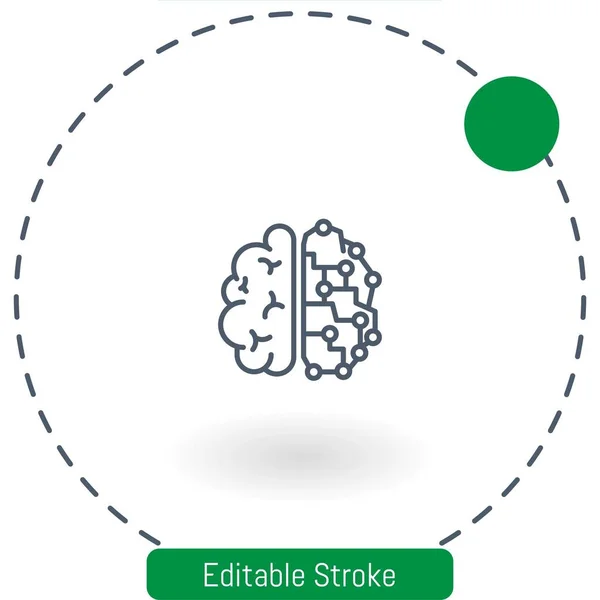 Ícone Vetor Cerebral Ícones Esboço Curso Editável Para Web Móvel —  Vetores de Stock