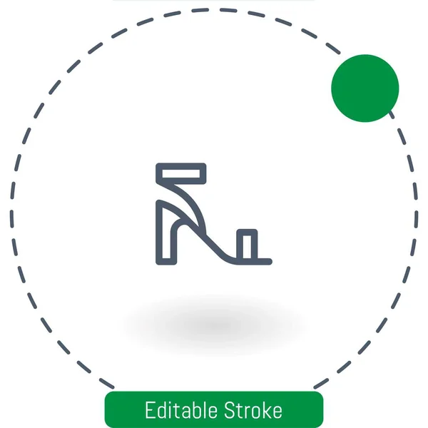 ウェブとモバイルのための高ヒールベクトルアイコン編集可能なストロークアウトラインアイコン — ストックベクタ