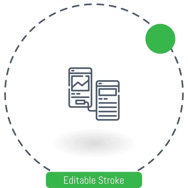Flöde Vektor Ikon Redigerbar Stroke Kontur Ikoner För Webb Och — Stock vektor