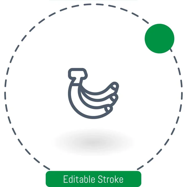 Ikona Wektora Bananów Ikona Edytowalny Zarys Skoku Ikony Dla Sieci — Wektor stockowy