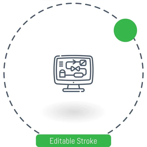 Ícone Vetor Esquema Ícones Esboço Curso Editável Para Web Móvel —  Vetores de Stock