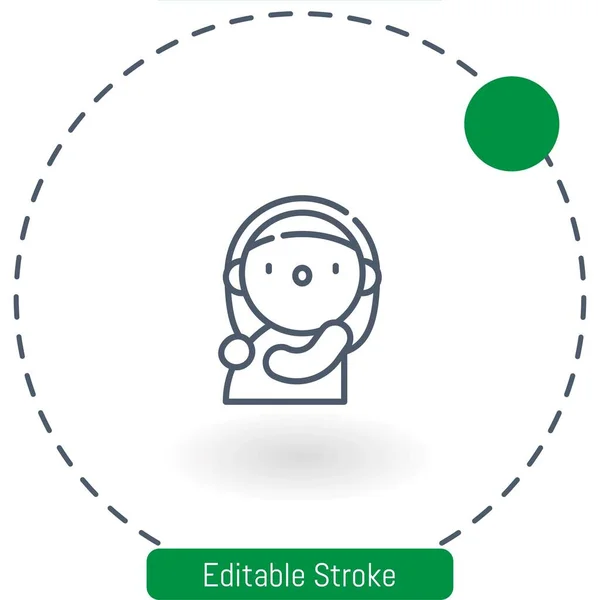 Pregnant Vector Icon Editable Stroke Outline Icons Web Mobile — Stock Vector