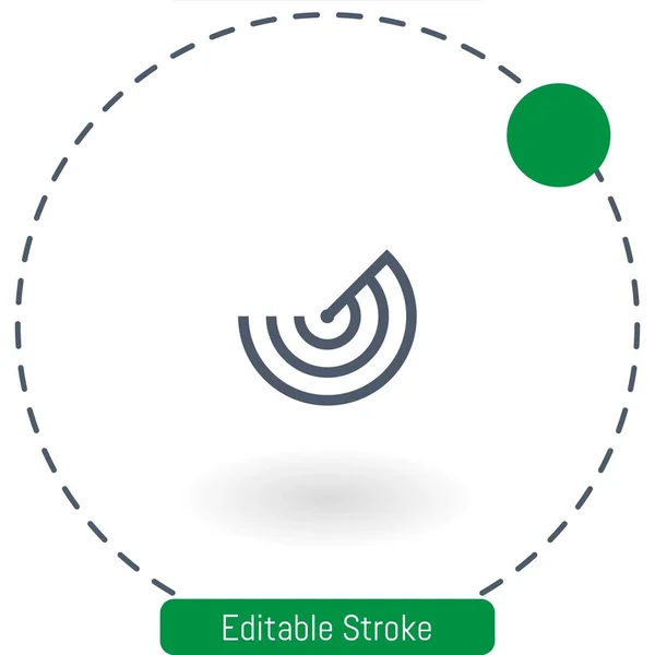 Radar Vector Icon Editable Stroke Outline Icons Web Mobile — Stock Vector