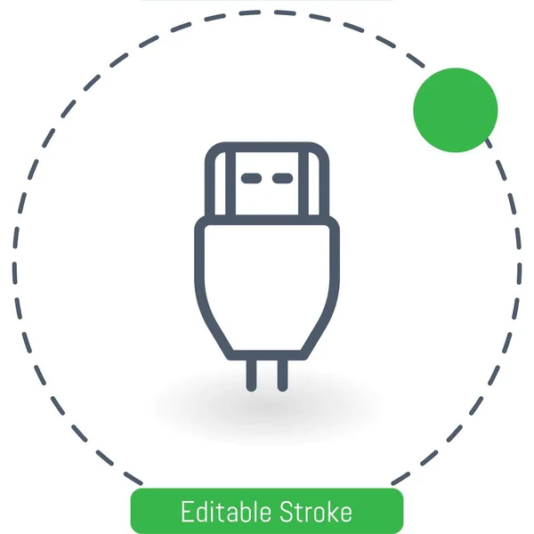 Ícone Vetorial Hdmi Ícones Esboço Curso Editável Para Web Móveis —  Vetores de Stock
