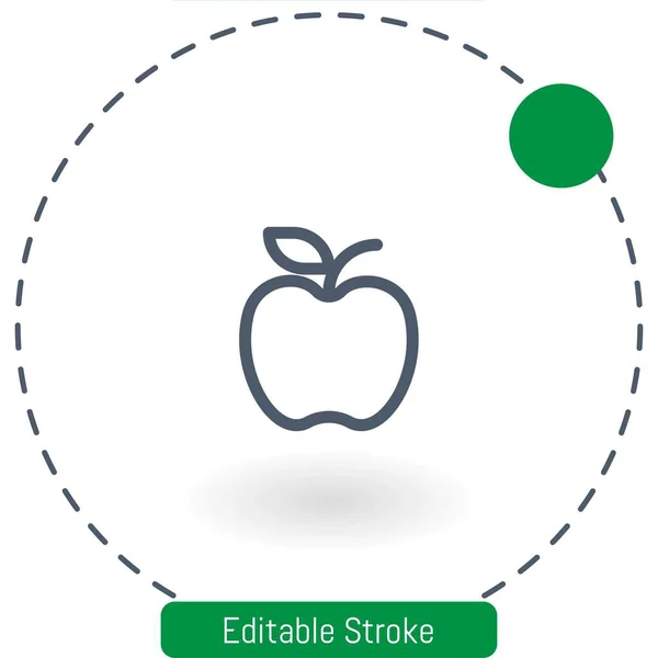 Apple Vector Icon Editable Stroke Outline Icons Web Mobile — Stock Vector