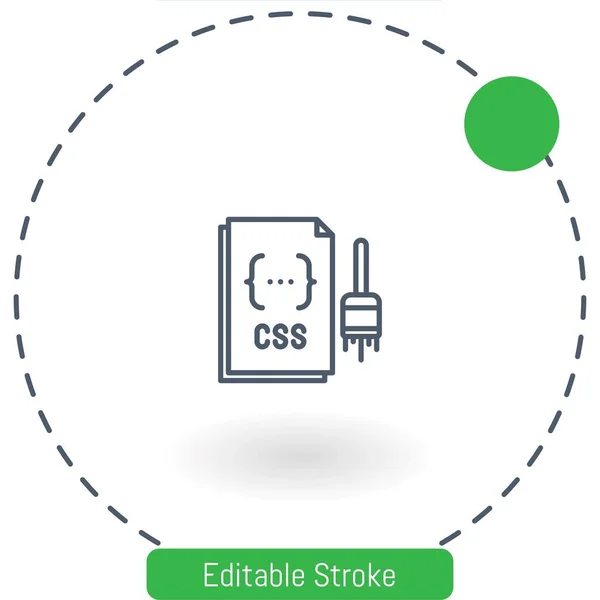 Css Vektor Ikon Redigerbar Stroke Kontur Ikoner För Webben Och — Stock vektor