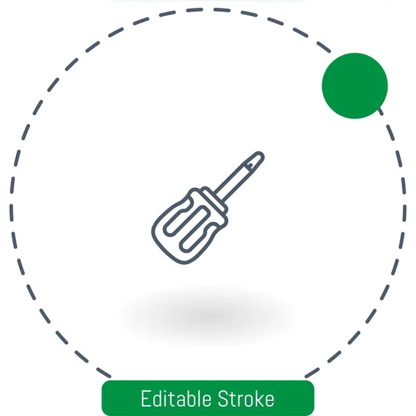 Screwdriver Vector Icon Editable Stroke Outline Icons Web Mobile — Stock Vector