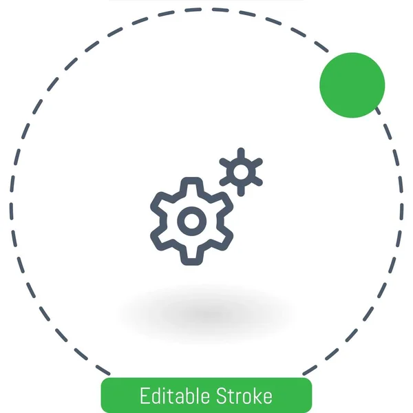 Ícone Vetor Cogwheel Ícones Esboço Curso Editável Para Web Celular —  Vetores de Stock