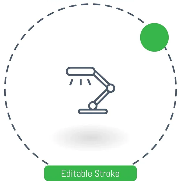 デスクランプベクトルアイコン編集可能なストロークアウトラインウェブとモバイル用のアイコン — ストックベクタ