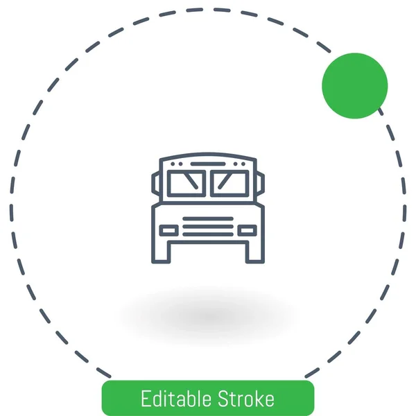 学校校车空向量图标可编辑笔画图标网络和移动图标 — 图库矢量图片