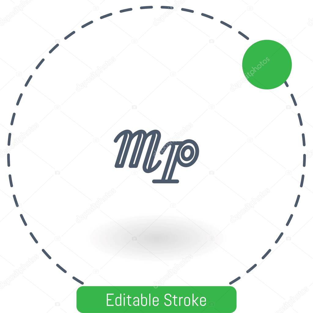 mezzopiano vector icon editable stroke outline icons for web and mobile