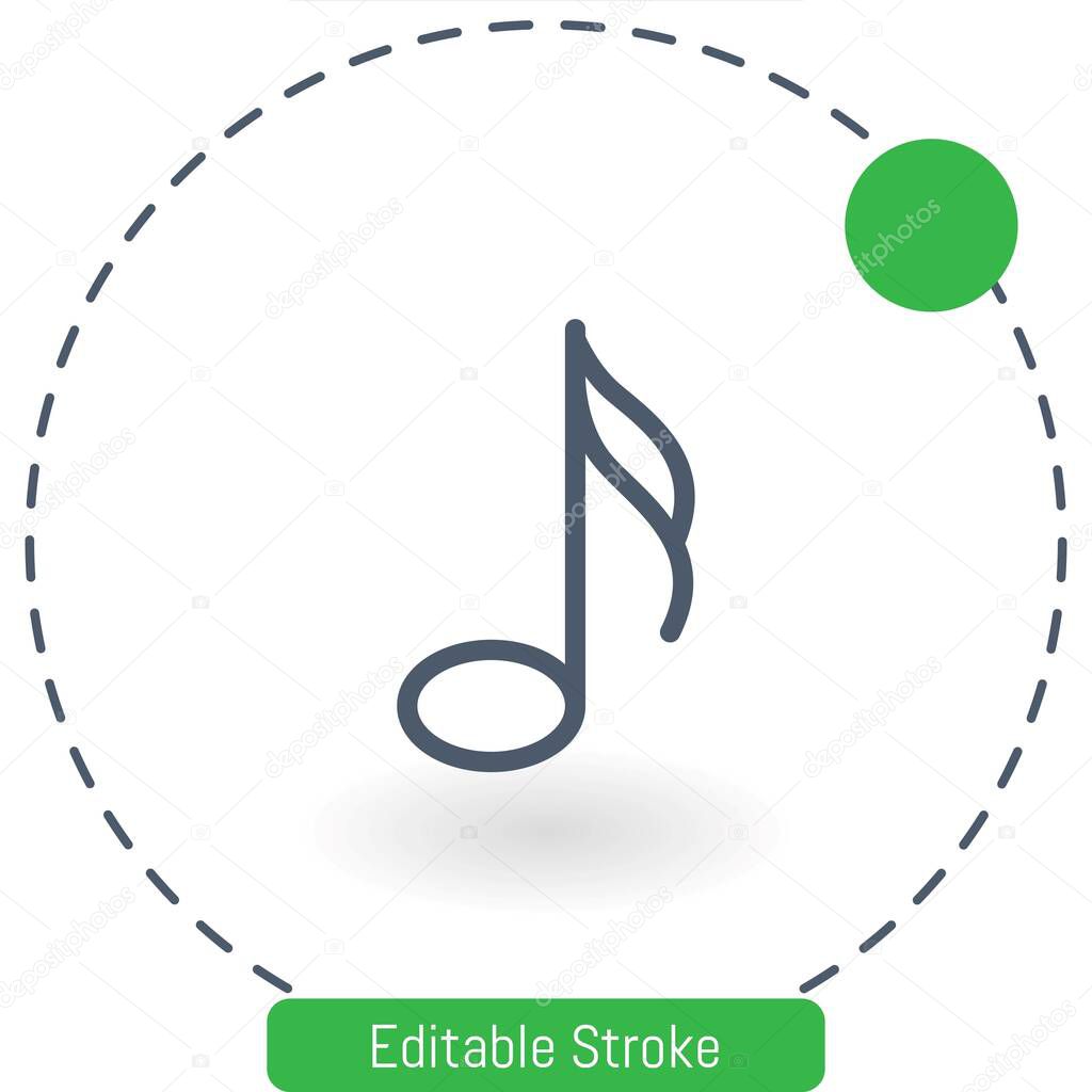 sixteenth note vector icon editable stroke outline icons for web and mobile