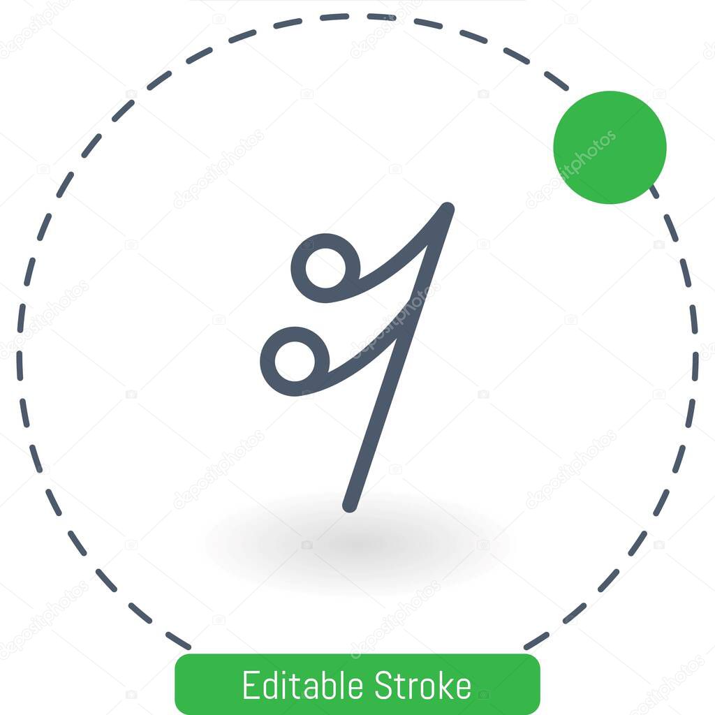 sixteenth note   vector icon editable stroke outline icons for web and mobile