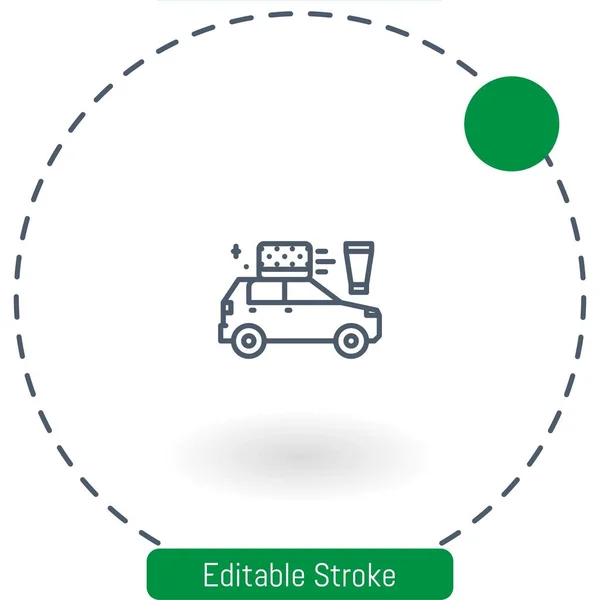 Auto Wassen Vector Pictogram Bewerkbare Slag Overzicht Pictogrammen Voor Web — Stockvector