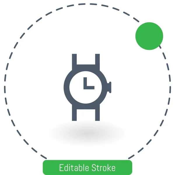 Armbanduhr Mit Kreisförmigem Design Vektor Symbol Editierbare Umrisssymbole Für Web — Stockvektor