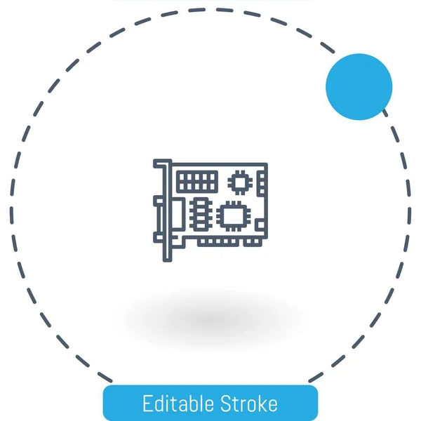 Ikona Wektora Chipsetu Edytowalny Zarys Skoku Ikony Dla Sieci Web — Wektor stockowy