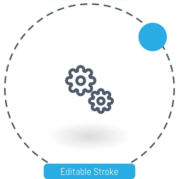 Cogwheel Vector Icon Editable Stroke Outline 아이콘 Web Mobile — 스톡 벡터