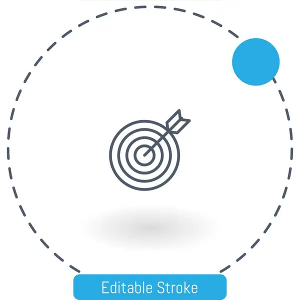 Icône Vectorielle Cible Icônes Contour Course Modifiables Pour Web Mobile — Image vectorielle