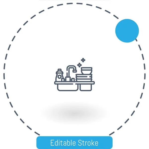 아이콘 Editable Stroke Outline 아이콘 Web Mobile — 스톡 벡터