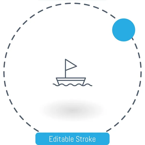 Sailboat Vector Icon Editable Stroke Outline Icons Web Mobile — Stock Vector