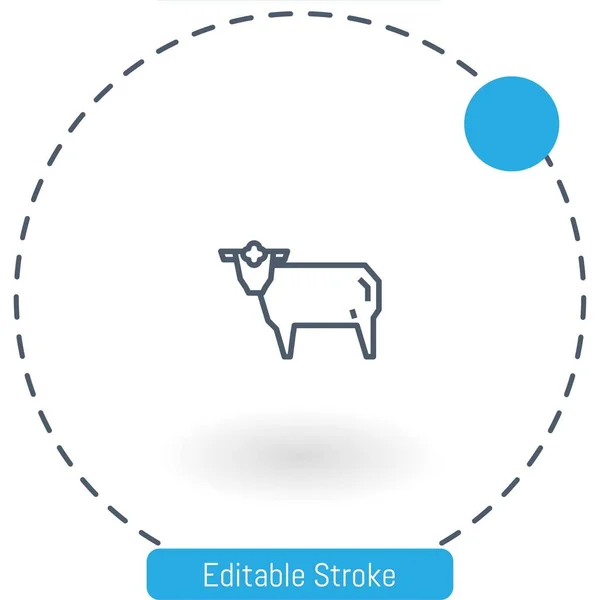 Ícone Vetor Cordeiro Ícones Esboço Traço Editável Para Web Celular —  Vetores de Stock