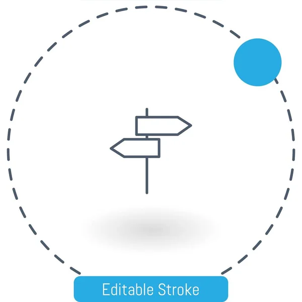 方向ベクトルアイコン編集可能なストロークアウトラインウェブとモバイル用のアイコン — ストックベクタ