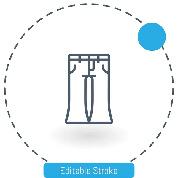 ジーンズベクトルアイコン編集可能なストロークアウトラインウェブとモバイル用のアイコン — ストックベクタ