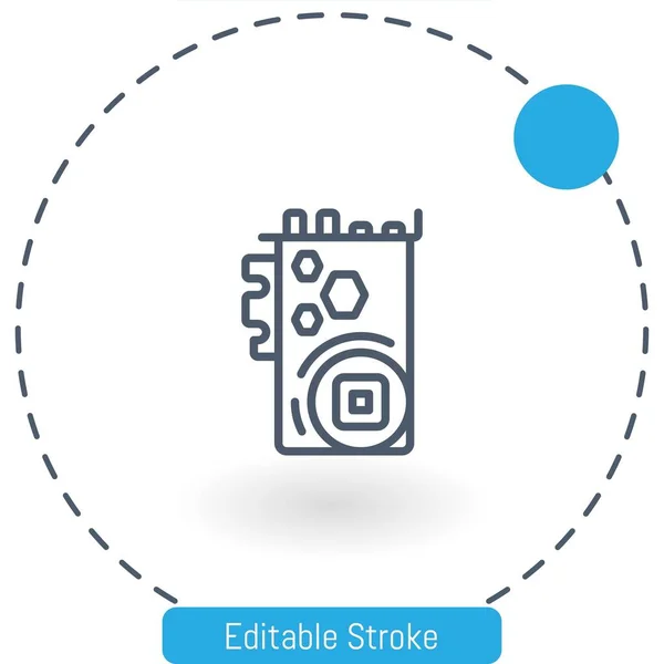 Geluidskaart Vector Pictogram Bewerkbare Slag Schema Pictogrammen Voor Web Mobiel — Stockvector