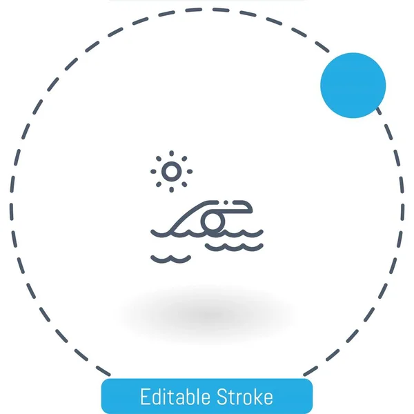 Ikona Wektora Pływania Edytowalny Zarys Skoku Ikony Dla Sieci Web — Wektor stockowy