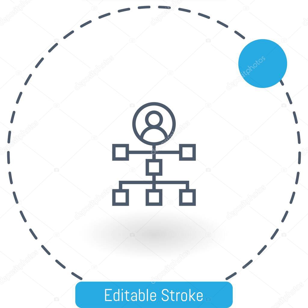 hierarchical structure vector icon editable stroke outline icons for web and mobile