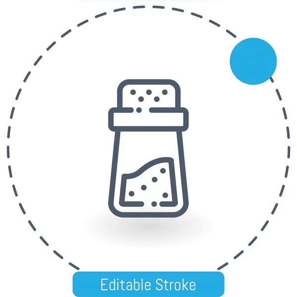 Salt Vector Icon Editable Stroke Outline Icons Web Mobile — Stock Vector