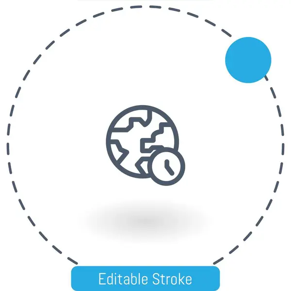 World Vector Icon Editable Stroke Outline Icons Web Mobile — 스톡 벡터