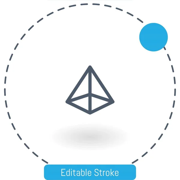 피라미드 아이콘 Editable Stroke Outline 아이콘 Web Mobile — 스톡 벡터