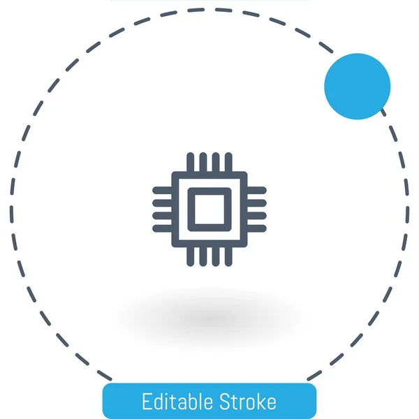 Cpu Vector Icon Editable Stroke Outline Icons Web Mobile — Stock Vector