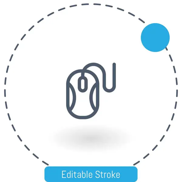 마우스 아이콘 Editable Stroke Outline 아이콘 Web Mobile — 스톡 벡터