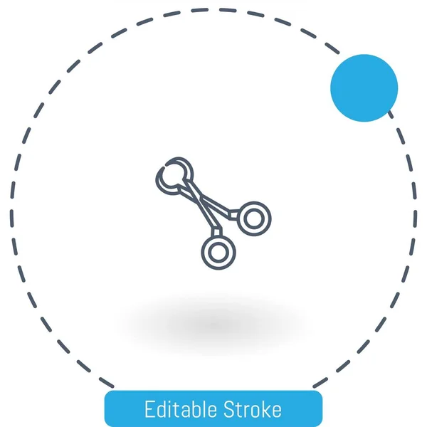 Scissor Vector Icon Editable Stroke Outline Icons Web Mobile — 스톡 벡터