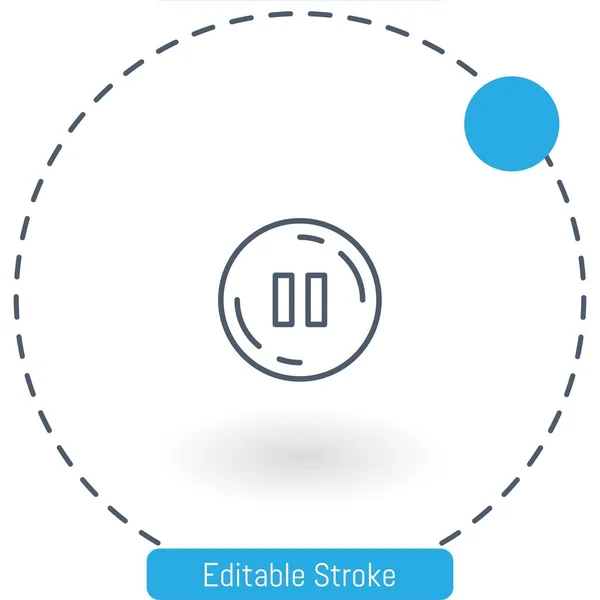 Pause Icône Vectorielle Icônes Contour Course Modifiables Pour Web Mobile — Image vectorielle