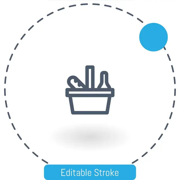 Picnic Vector Icon Editable Stroke Outline Icons Web Mobile — Stock Vector