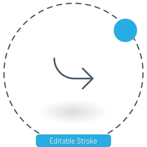 Ícone Vetorial Seta Direita Ícones Esboço Traço Editável Para Web — Vetor de Stock
