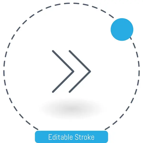 Значки Вектора Правой Стрелки Редактируемые Контуры Штрихов Веб Мобильных Устройств — стоковый вектор