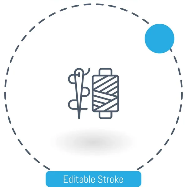Carretel Ícones Contorno Traço Editável Ícone Vetor Thread Para Web —  Vetores de Stock