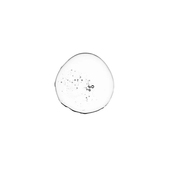 Transparante Druppel Gezichtswasgel Witte Achtergrond Cosmetisch Product Voor Gezichtsreiniging Schoonheidssalon Stockafbeelding