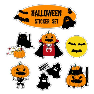 Tatlı Cadılar Bayramı Etiketi seti. 