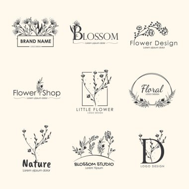 Çiçekli zarif logolar..