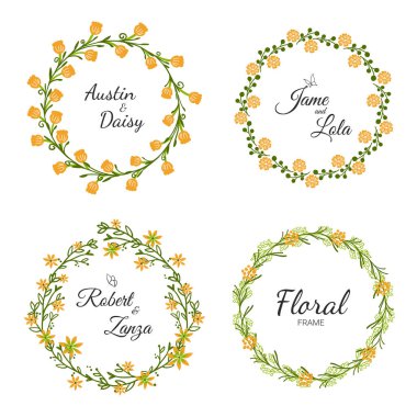 Düğün çelengi koleksiyonu. - Birinci sınıf vektör.