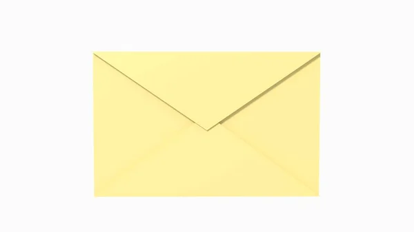 Yellow Email Envelope Icon Floating White Endless Background — Stock Photo, Image