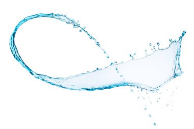 Beyaz arka planda su sıçraması izole edildi