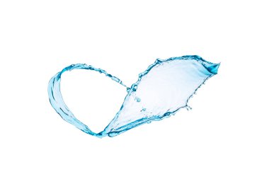 Beyaz arka planda su sıçraması izole edildi