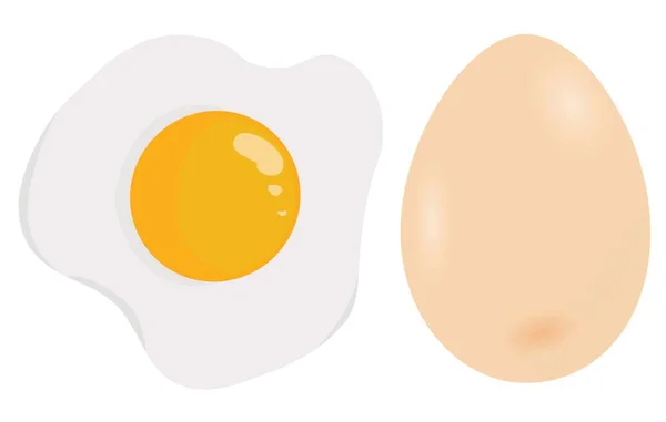 Ayam Telur Goreng Telur Segar Segar - Stok Vektor