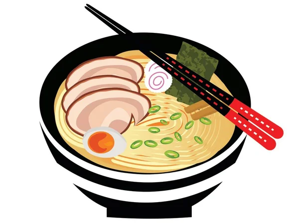 Ramen Noodle Japan Besin Vektörü — Stok Vektör